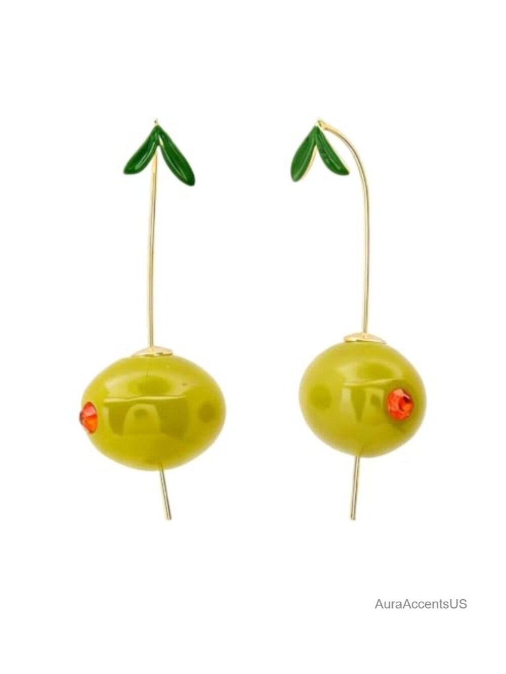 Asymmetrical Fruit Drop Dangle Earrings Copper Lever Back